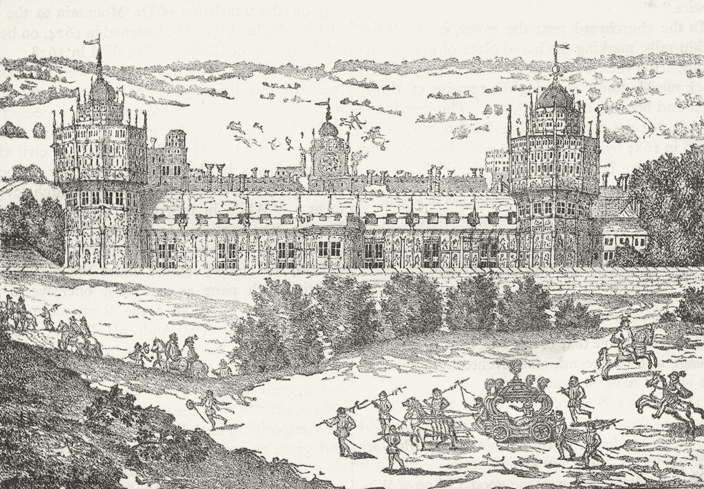 CHEAM. Nonsuch Palace in 1582. Surrey 1888 old antique vintage print picture